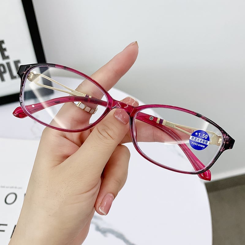 WOMEN’S FASHION LIGHTWEIGHT METAL ANTI-BLUE LIGHT READING GLASSES