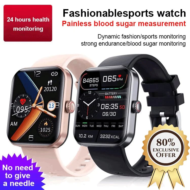 (All day monitoring of heart rate and blood pressure) Bluetooth fashion watch (Support 24 languages)