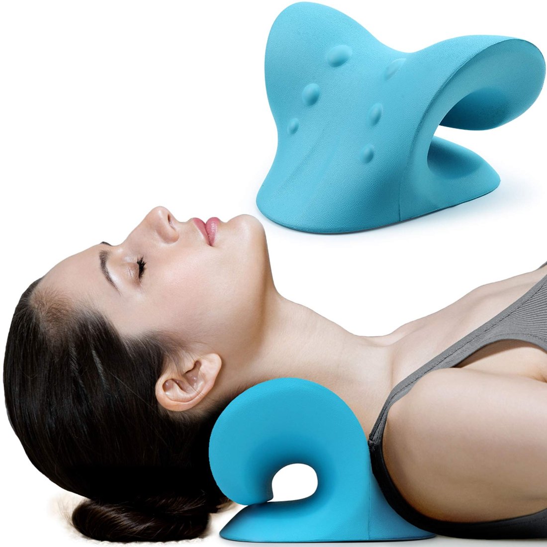 Worthypraises Cervical Neck Traction Pillow- For Neck Pain Relief