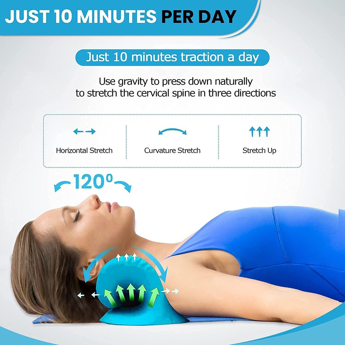 Worthypraises Cervical Neck Traction Pillow- For Neck Pain Relief