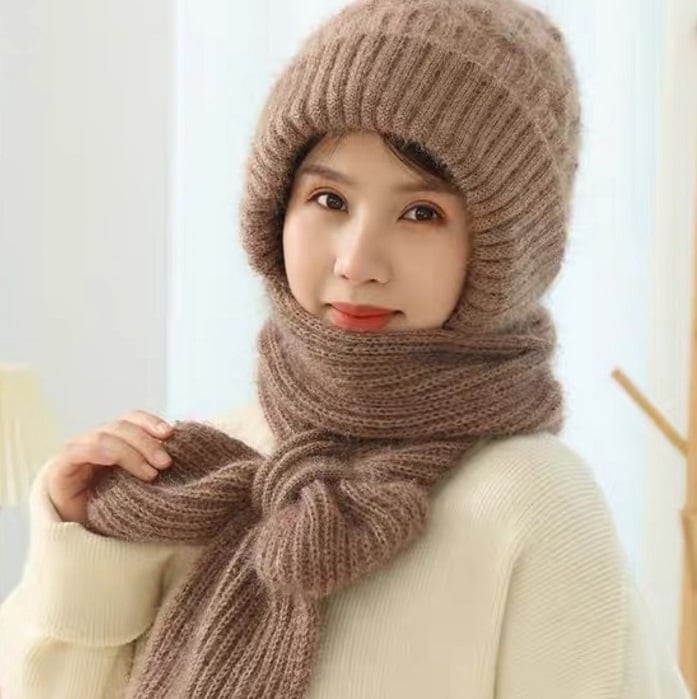 Winter Versatile Knitted Hooded Scarf for Women