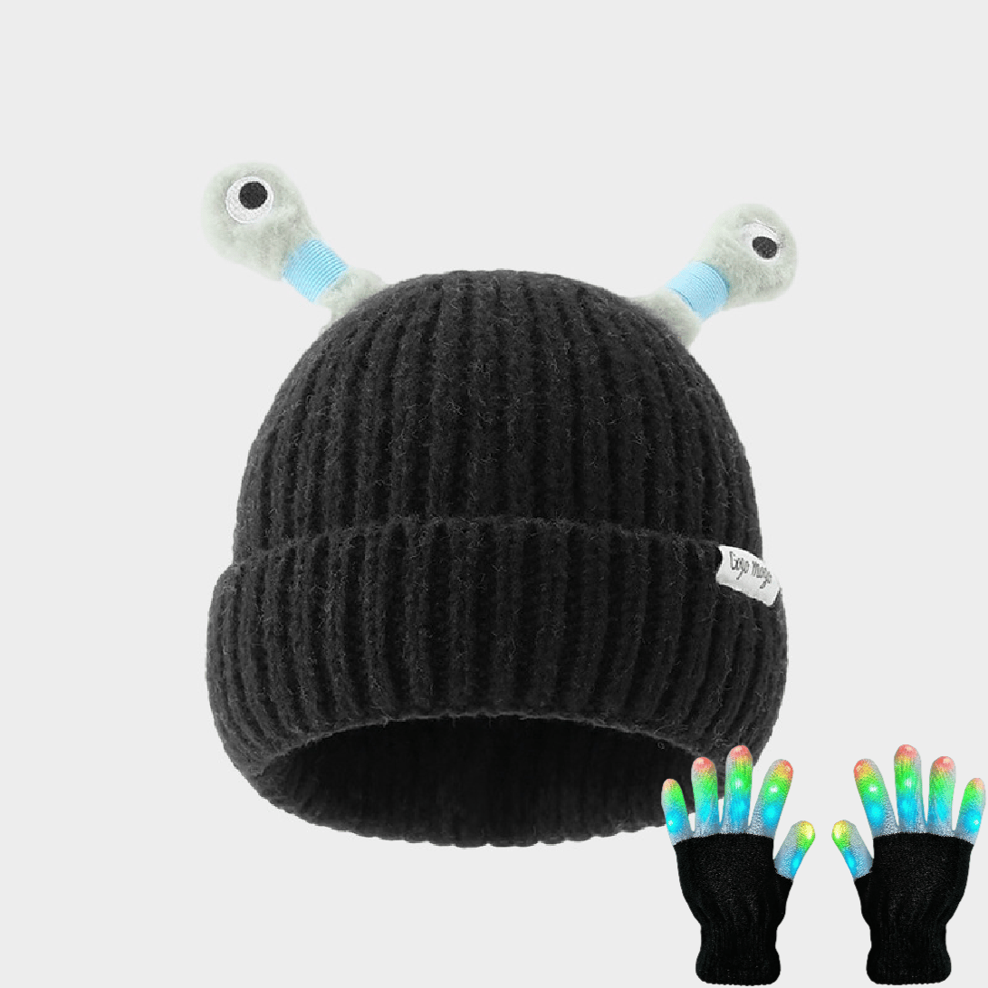 Winter Parent-Child Cute Glowing Little Monster Knit Hat