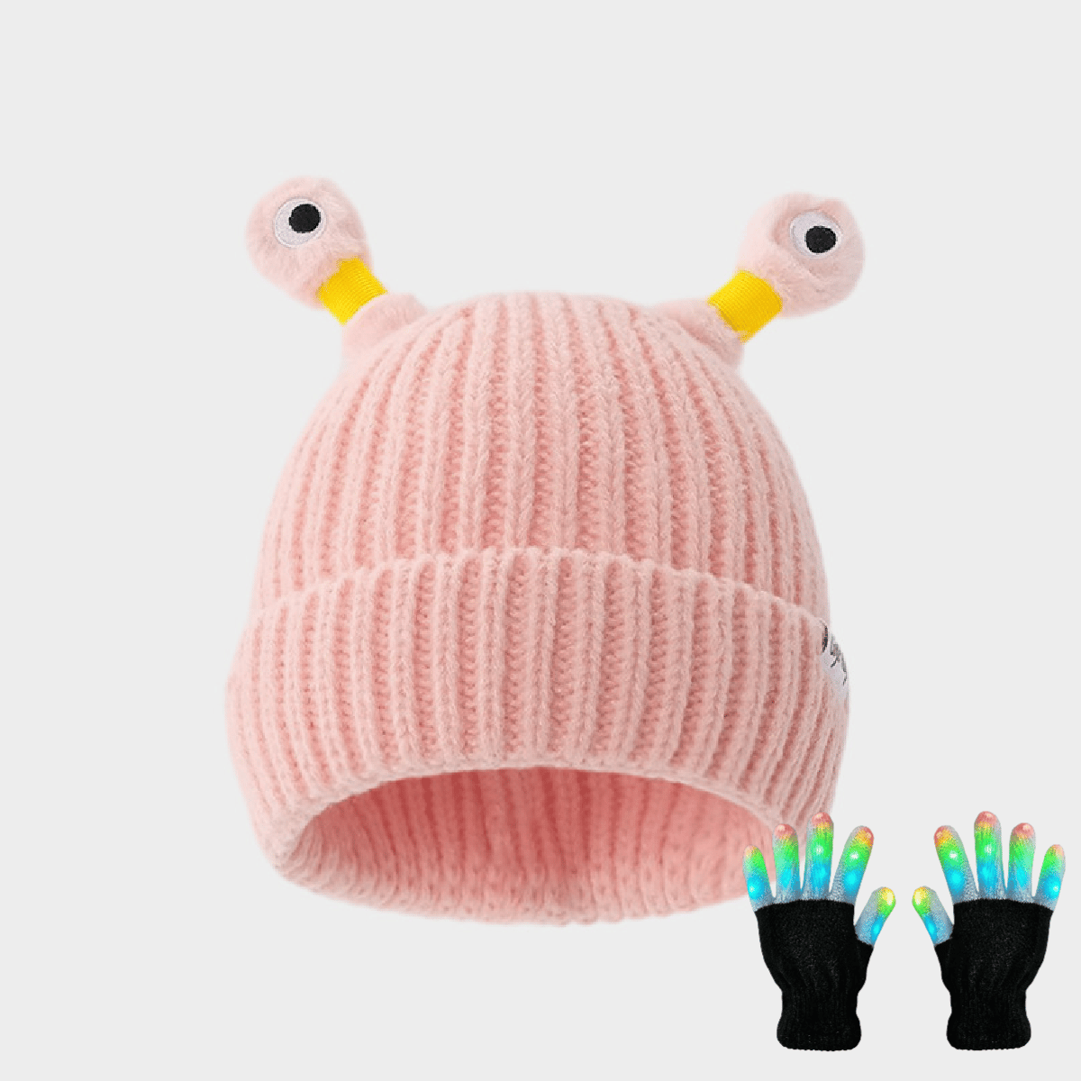 Winter Parent-Child Cute Glowing Little Monster Knit Hat