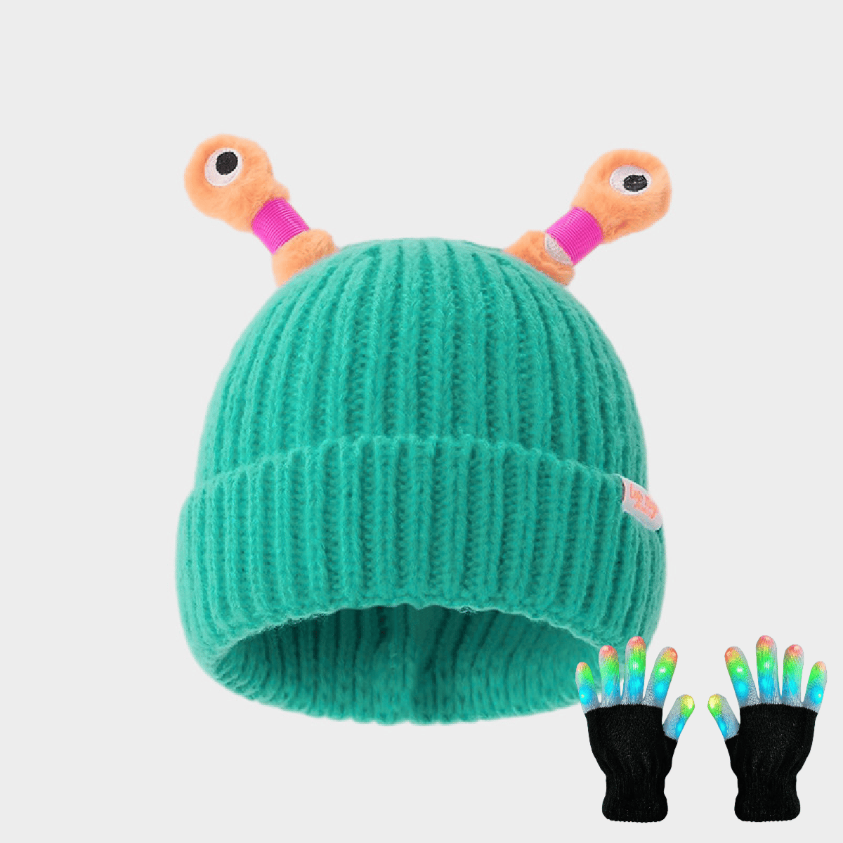 Winter Parent-Child Cute Glowing Little Monster Knit Hat