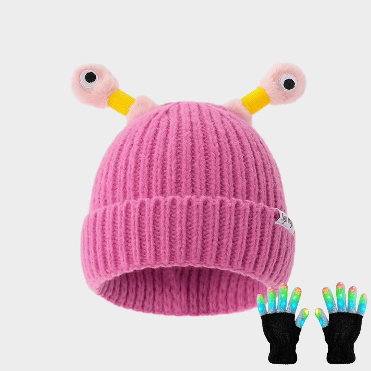 Winter Parent-Child Cute Glowing Little Monster Knit Hat