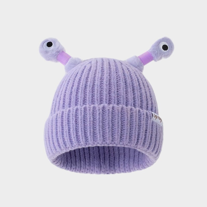 Winter Parent-Child Cute Glowing Little Monster Knit Hat