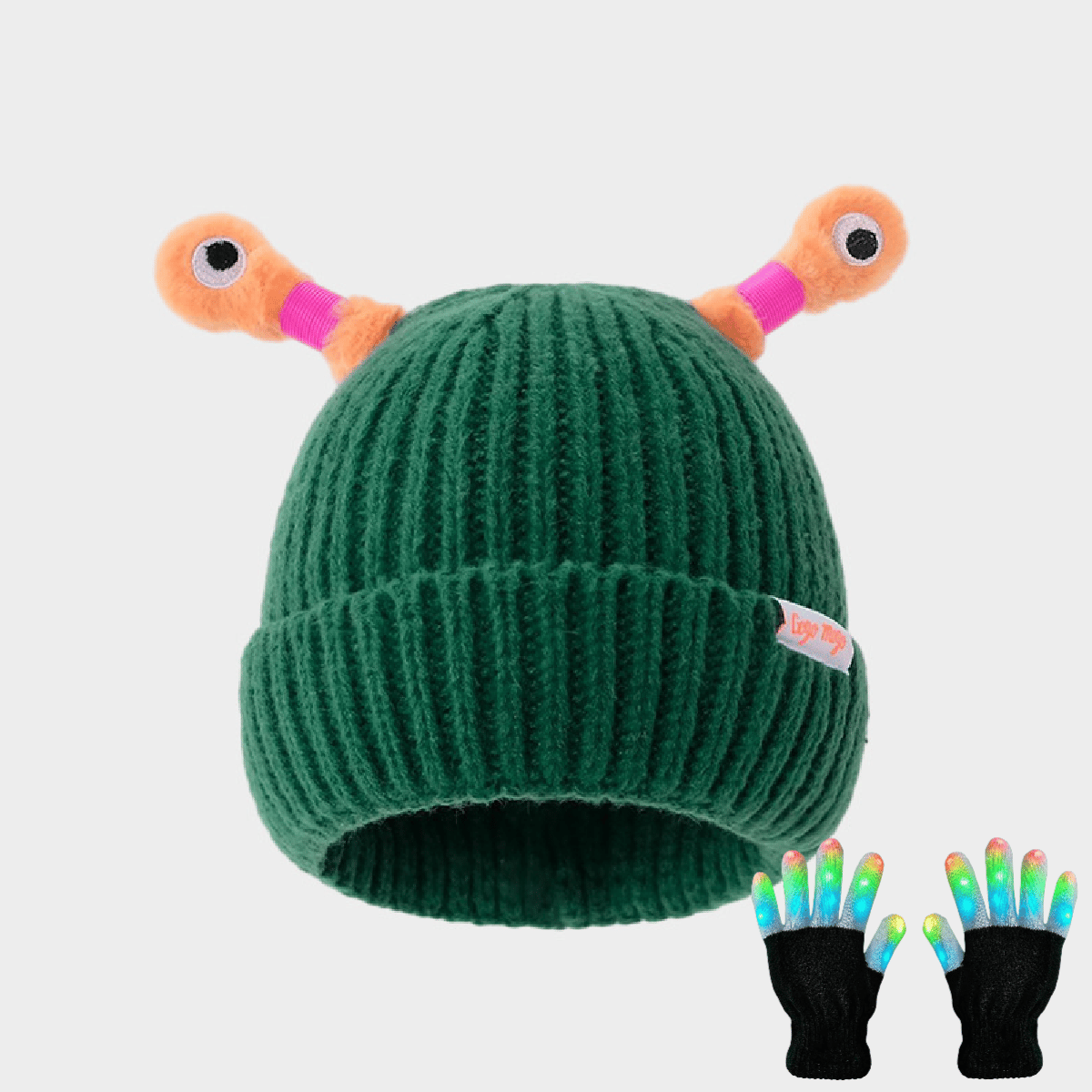 Winter Parent-Child Cute Glowing Little Monster Knit Hat