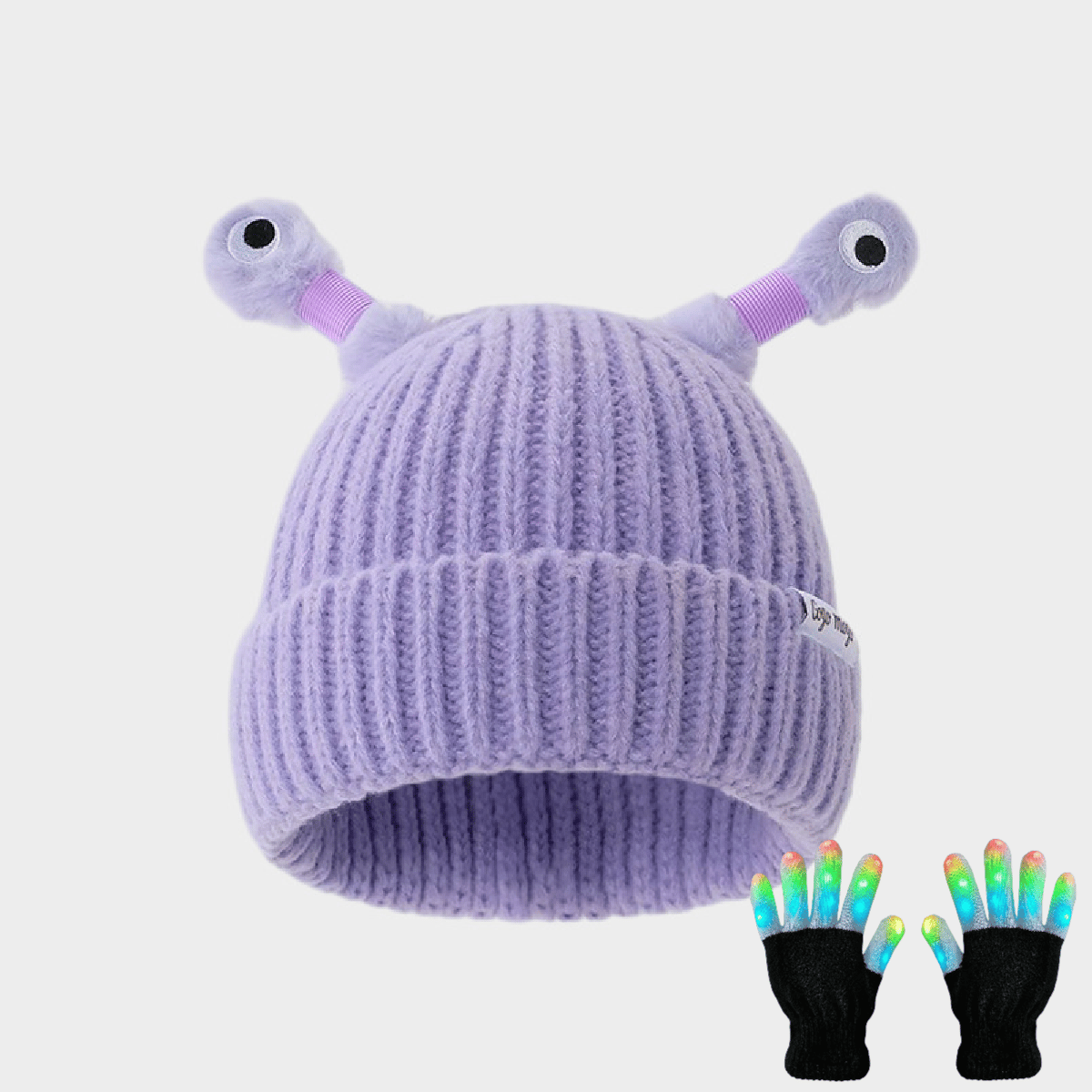 Winter Parent-Child Cute Glowing Little Monster Knit Hat