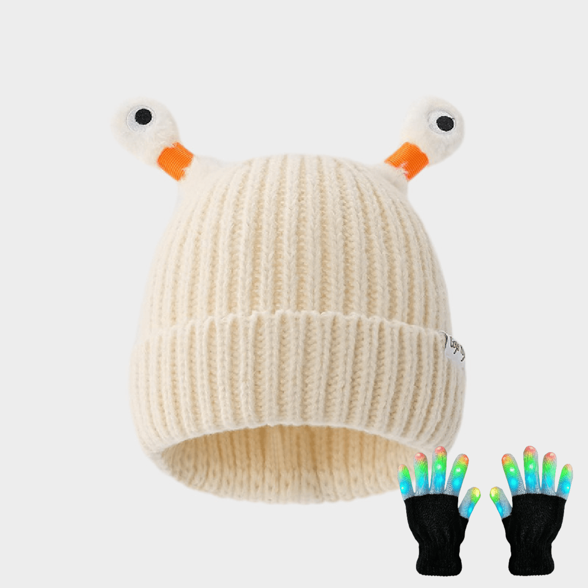 Winter Parent-Child Cute Glowing Little Monster Knit Hat