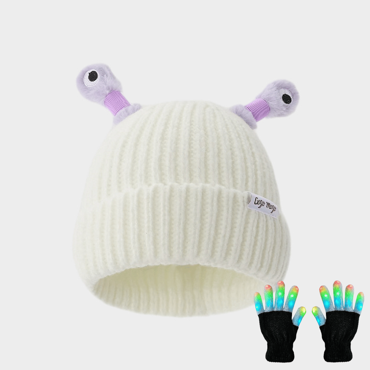 Winter Parent-Child Cute Glowing Little Monster Knit Hat