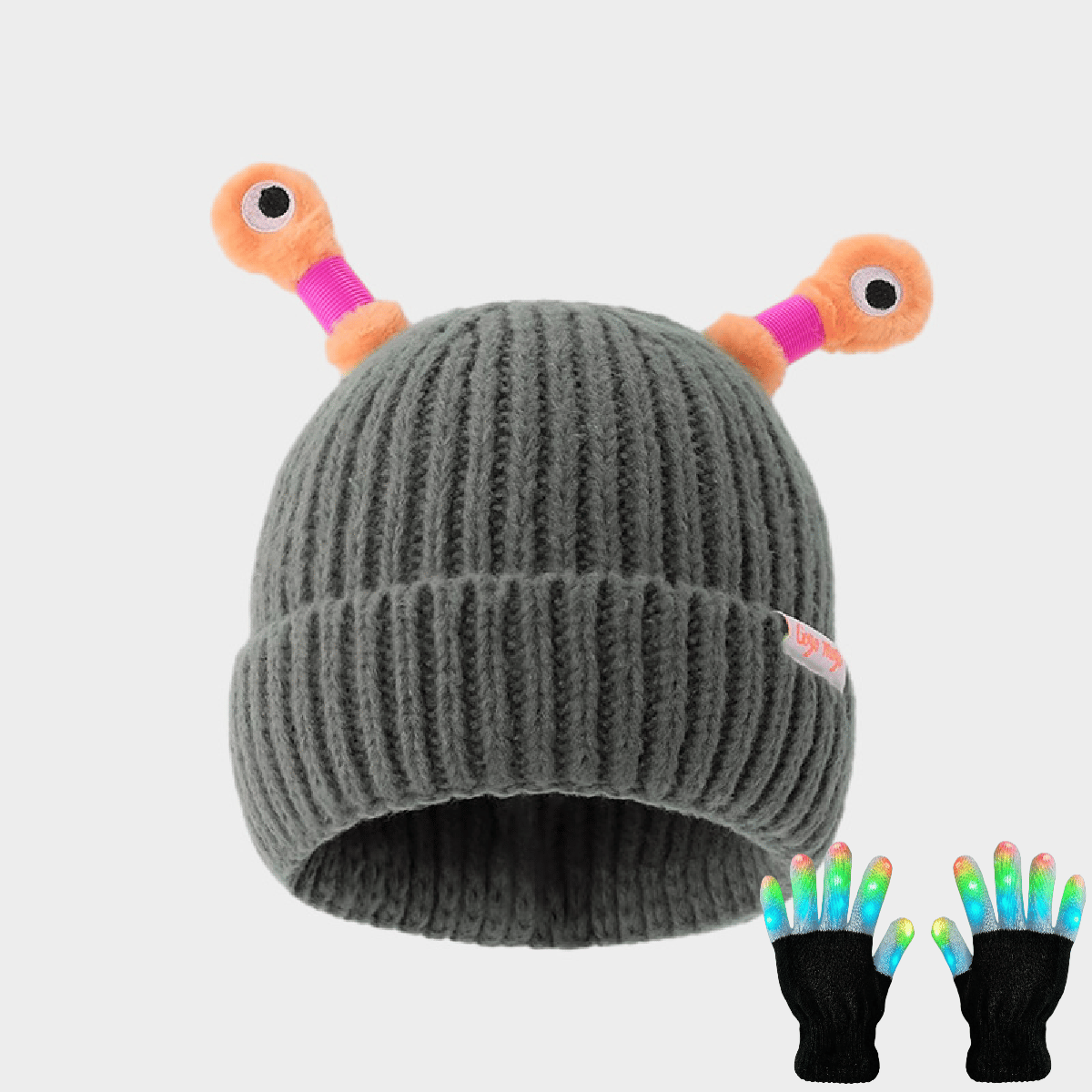 Winter Parent-Child Cute Glowing Little Monster Knit Hat