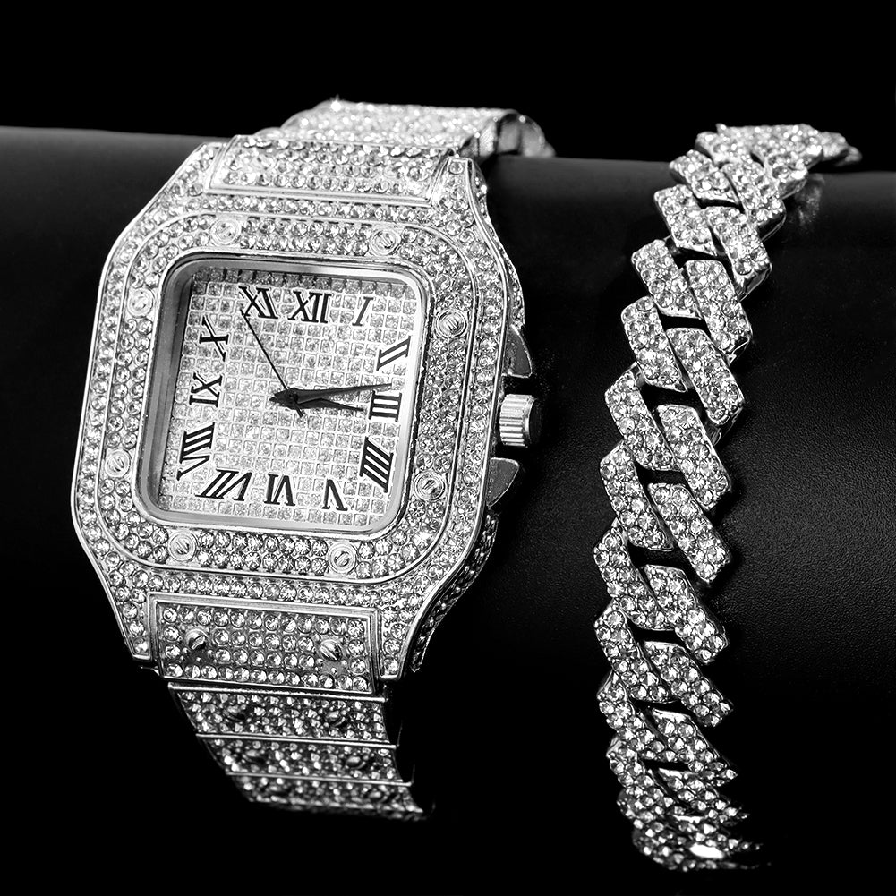 Iced Out Watch with Bracelet