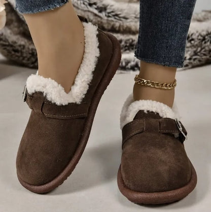 WOMEN’S PLUSH ROUND TOE SLIP-ON FLAT