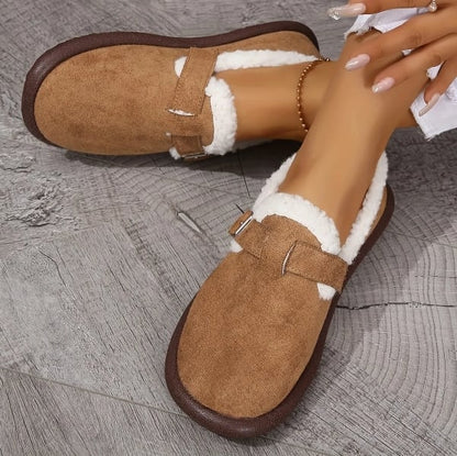 WOMEN’S PLUSH ROUND TOE SLIP-ON FLAT