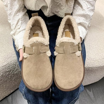 WOMEN’S PLUSH ROUND TOE SLIP-ON FLAT