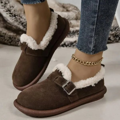 WOMEN’S PLUSH ROUND TOE SLIP-ON FLAT