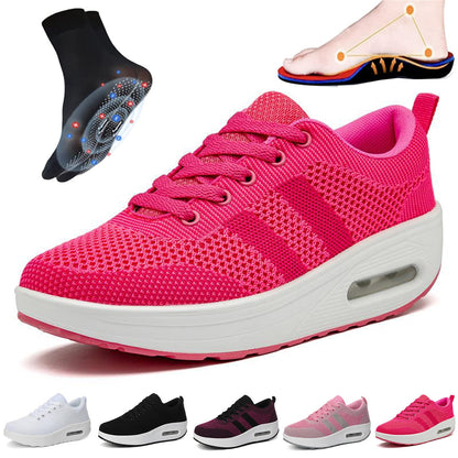 Women light air flying woven mesh orthopedic Sneakers