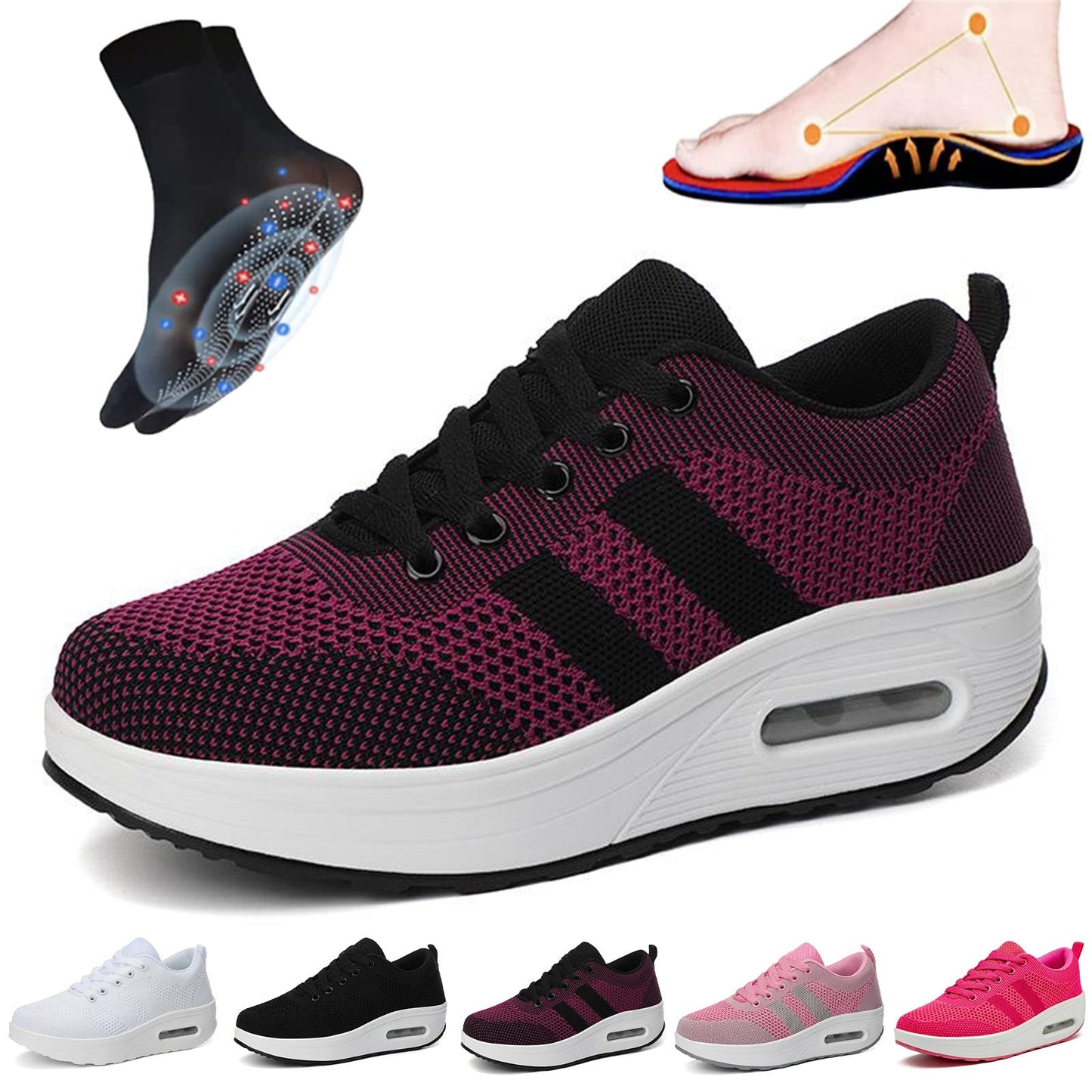 Women light air flying woven mesh orthopedic Sneakers