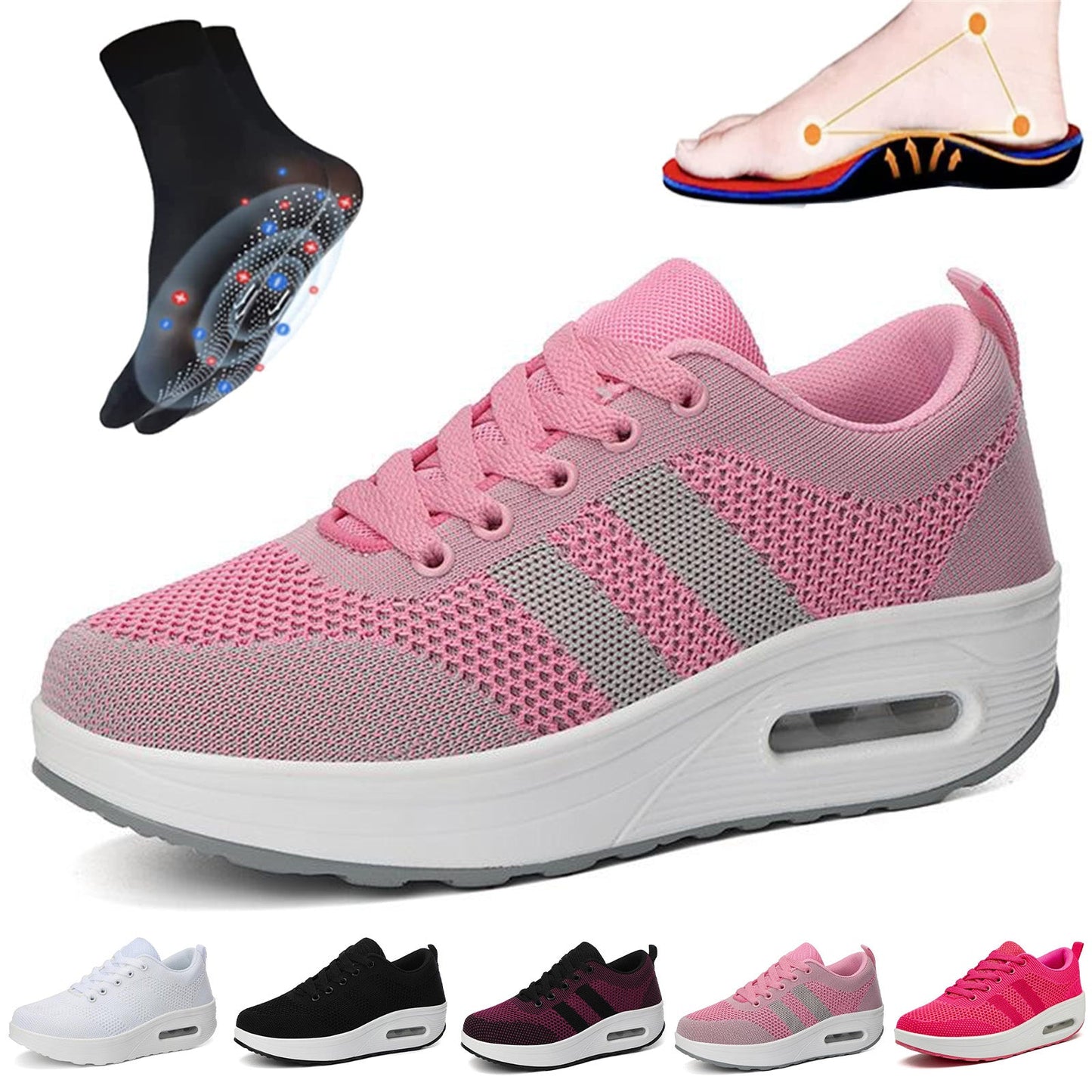 Women light air flying woven mesh orthopedic Sneakers