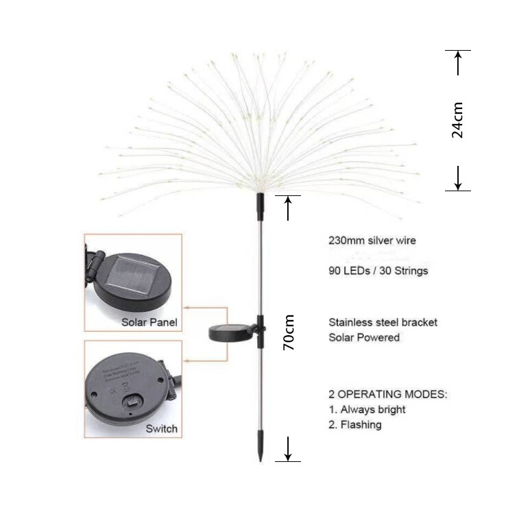 Waterproof Solar Garden Fireworks Lamp