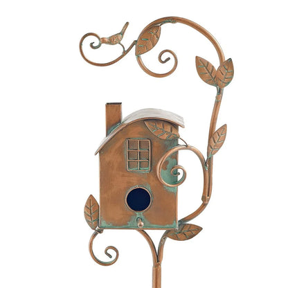 Whimsical Birdhouse Garden Stakes Decor