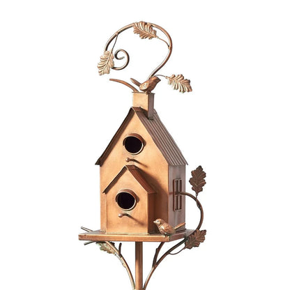 Whimsical Birdhouse Garden Stakes Decor