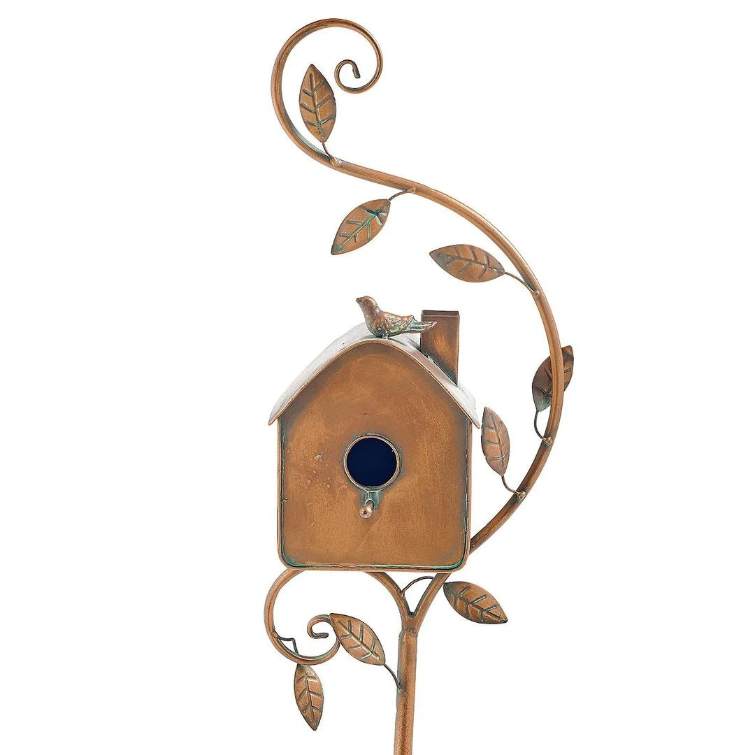 Whimsical Birdhouse Garden Stakes Decor