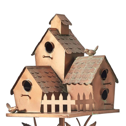 Whimsical Birdhouse Garden Stakes Decor