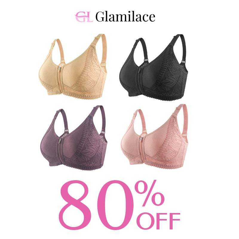 Wireless Zip Front Full Coverage Bra