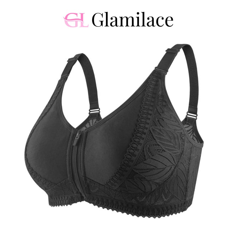 Wireless Zip Front Full Coverage Bra