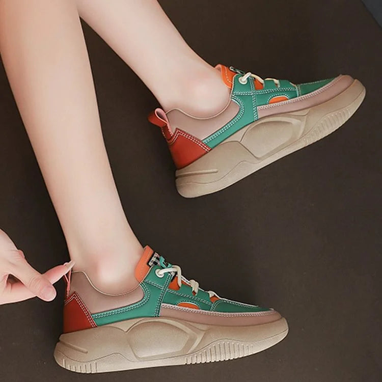 Women’s Colorblock Thick Sole Walking Shoes