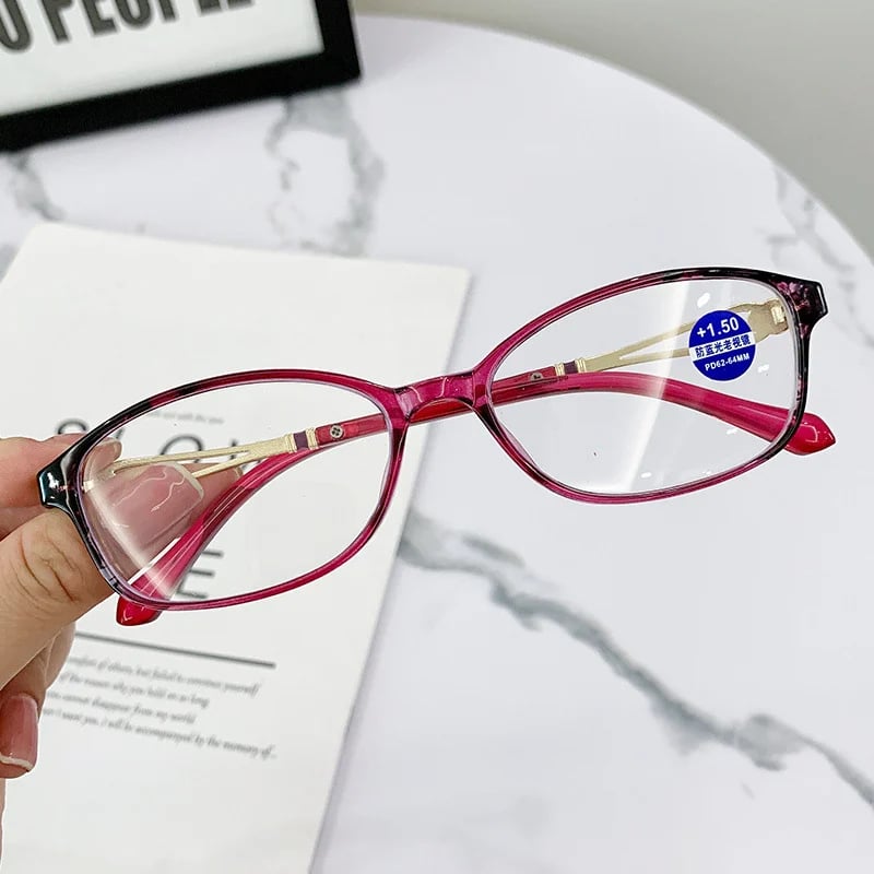 WOMEN’S FASHION LIGHTWEIGHT METAL ANTI-BLUE LIGHT READING GLASSES