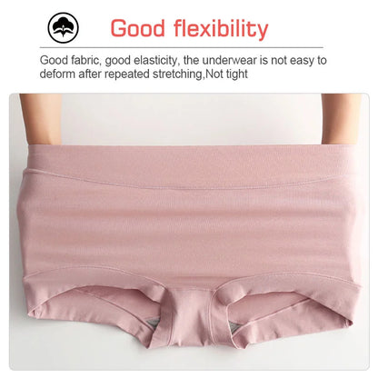 Women’s Large Size High Waist Cotton Graphene Crotch Antibacterial Panties