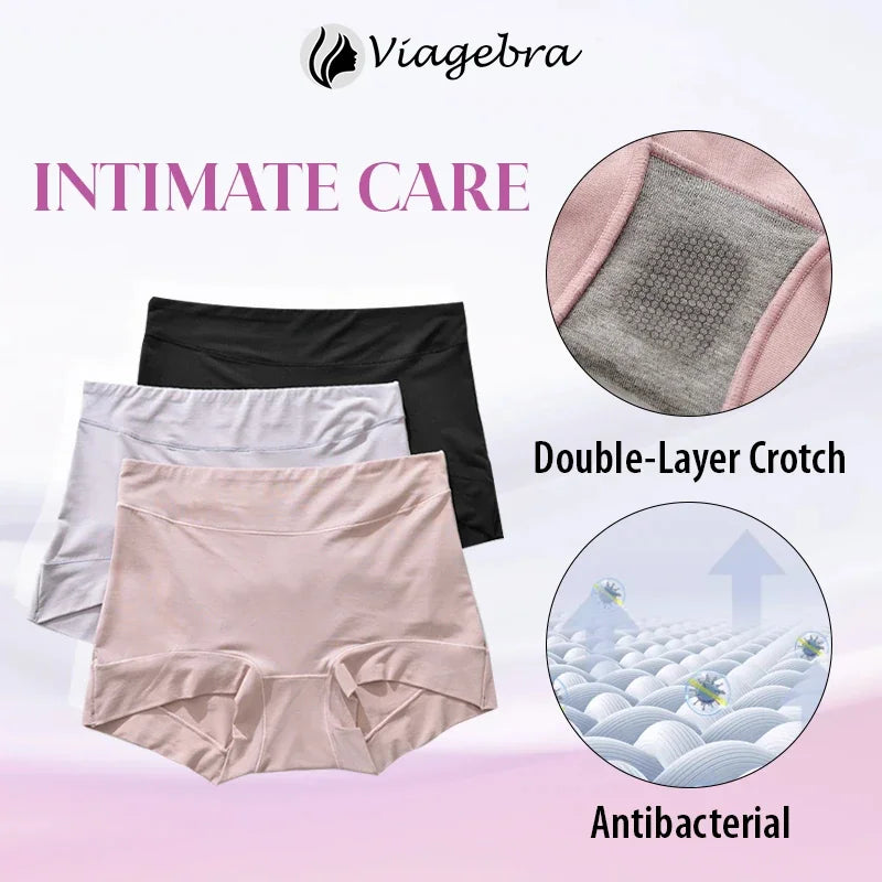 Women’s Large Size High Waist Cotton Graphene Crotch Antibacterial Panties