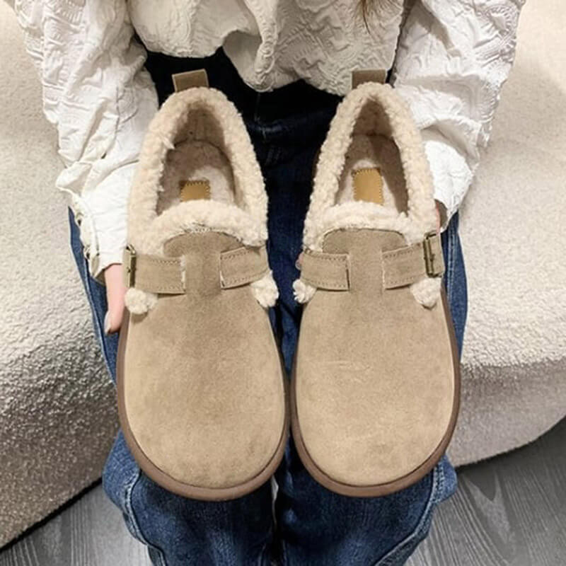 Women’s plush round toe slip-on flats