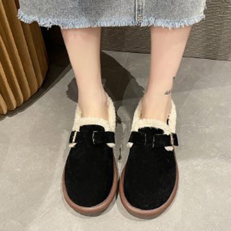 Women’s plush round toe slip-on flats