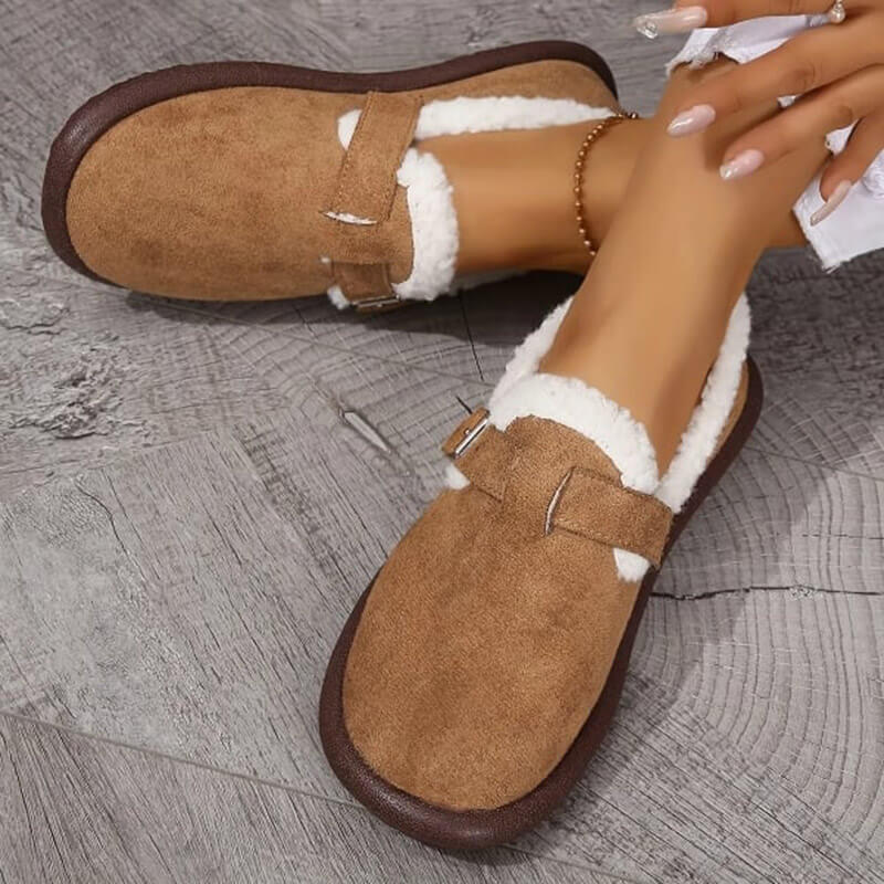 Women’s plush round toe slip-on flats