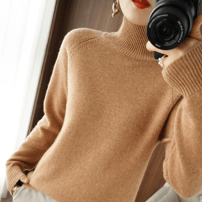 Women’s Solid Turtleneck Knit Sweater