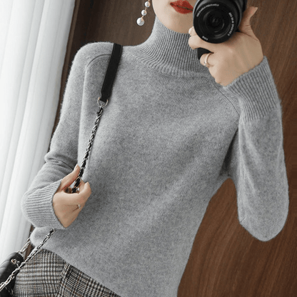 Women’s Solid Turtleneck Knit Sweater