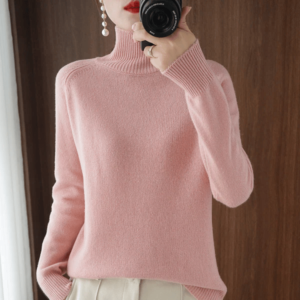 Women’s Solid Turtleneck Knit Sweater