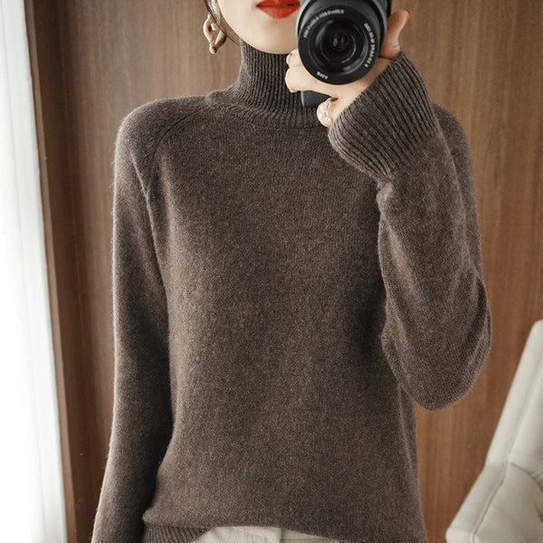 Women’s Solid Turtleneck Knit Sweater