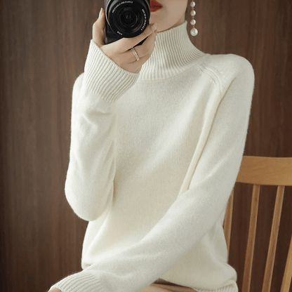 Hot Sale 49% Off - Women's Solid Turtleneck Knit Sweater