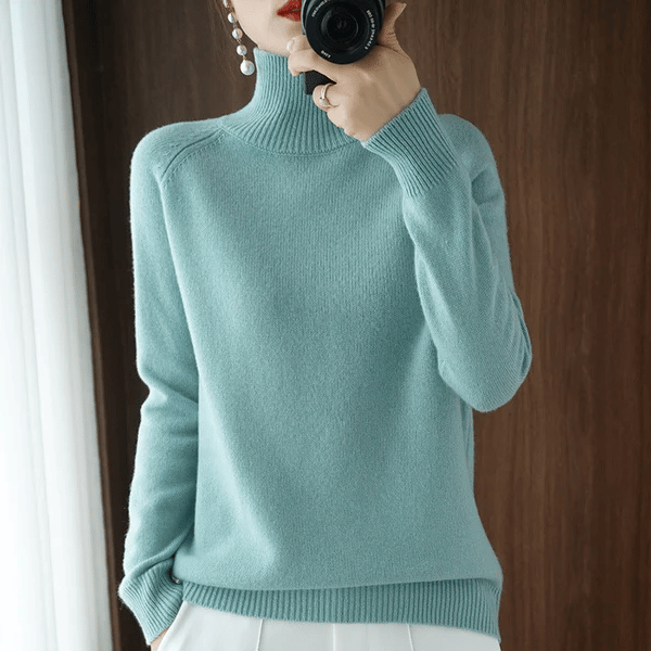 Women’s Solid Turtleneck Knit Sweater