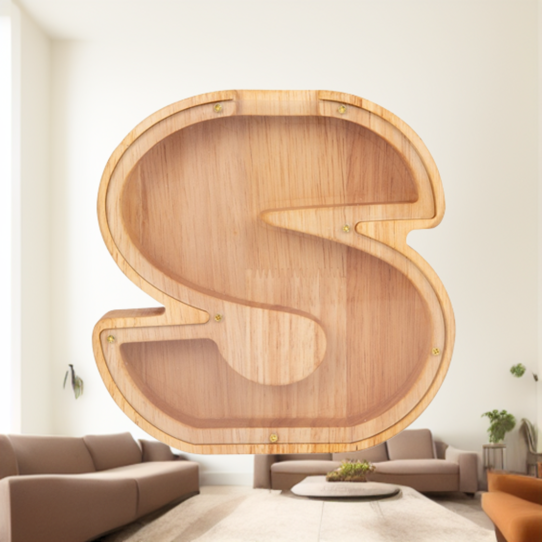 Wooden Letter Piggy Bank