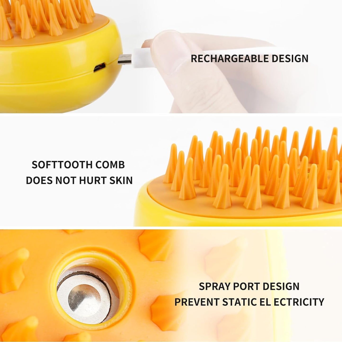 Zakdavi Patented Exclusive Rechargeable Steam Pet Brush