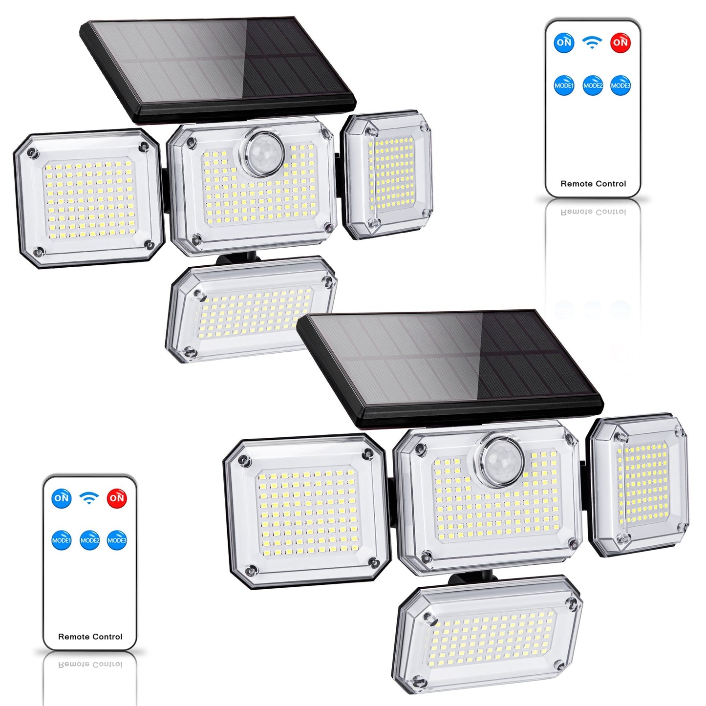 Zalap 4 Heads Solar Power Motion Sensor Flood Lamp